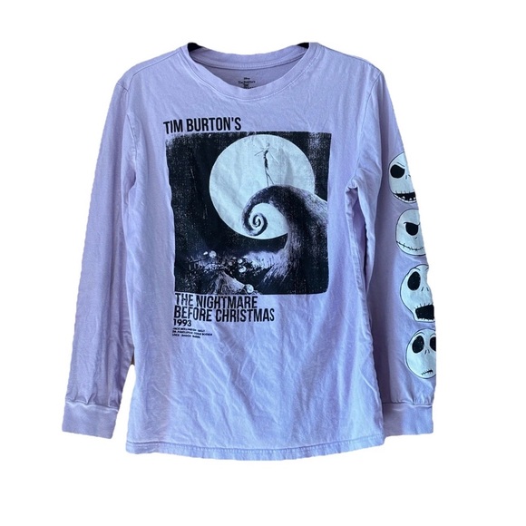 Walt Disney Tops - Disney Nightmare Before Christmas “Band Tee” Long Sleeve Shirt, M Light Purple